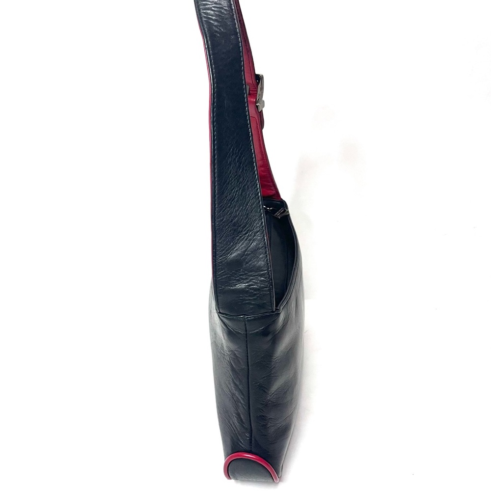 Perlina Black & Red Leather Shoulder bag /handbag - Picture 6 of 9